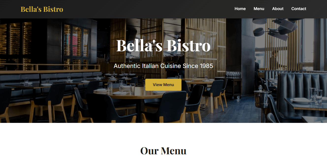 Local Restaurant E-Commerce Website